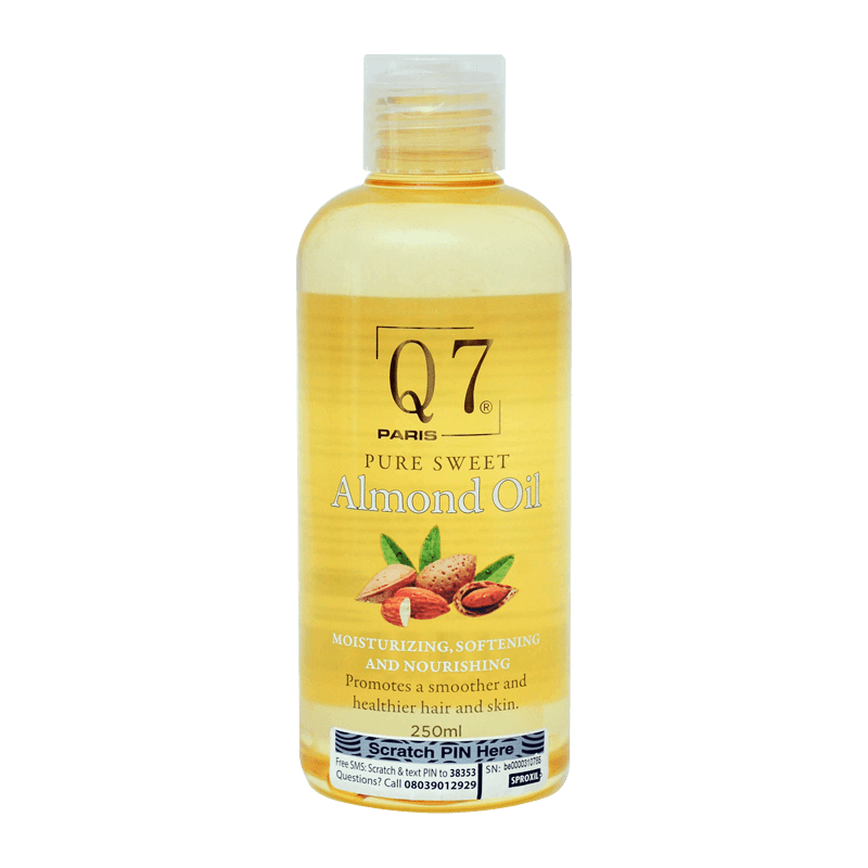 Q7Paris 100% Pure Sweet Almond Oil – 250ml Q7Paris 100% Pure Sweet Almond Oil – 250ml